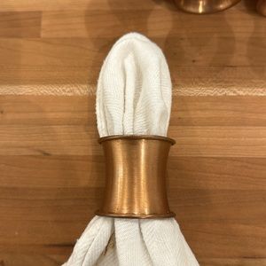 Set of 8 Copper Tapered Metal Napkin Rings 1.75”